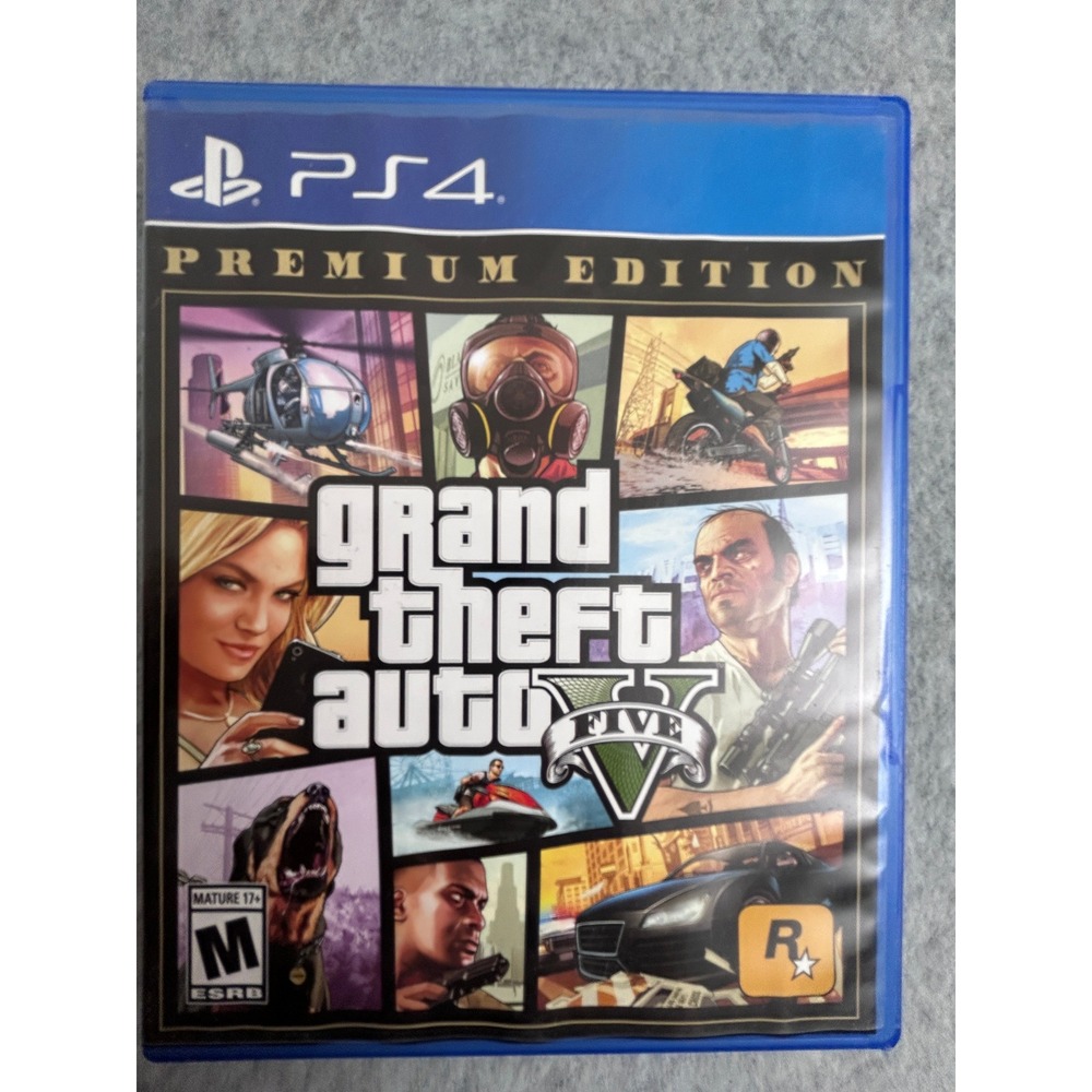 Grand Theft Auto V Premium Edition PS4 GTA 5 Sony PlayStation 4 Case & Map only
